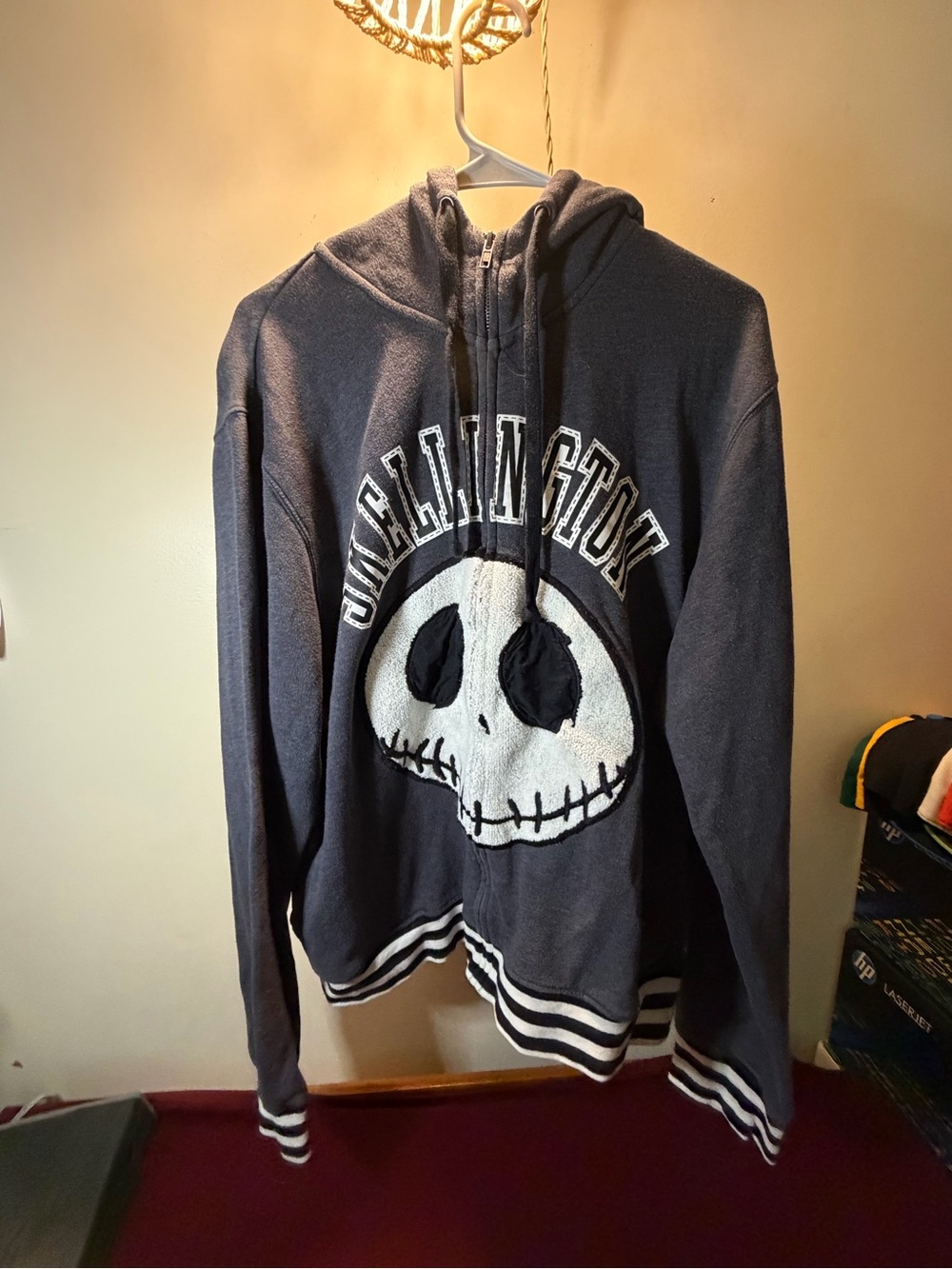 Disney Nightmare before Christmas Jack Skellington  Zip Hoodie - Dark Gray L